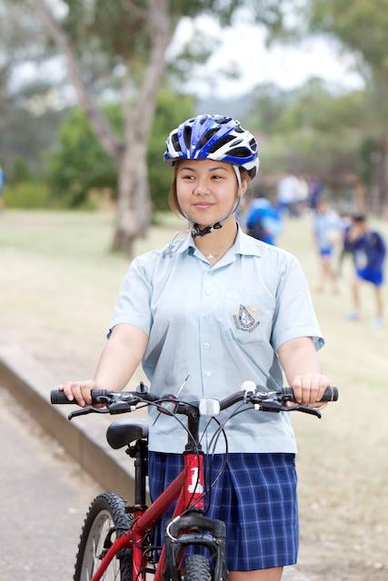 riding bike on footpath