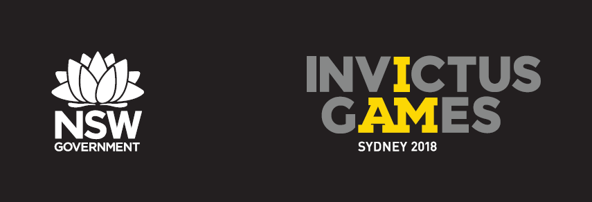 NSW Government and Invictus Games logos on a black background