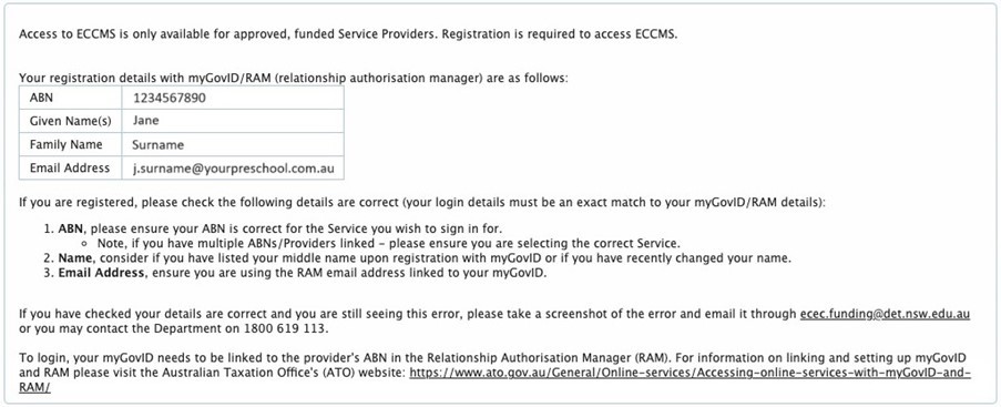 A screenshot of an error message services receive when submitting funding statements. It shows the service registration details, steps on how to manage the error, and how to get support.