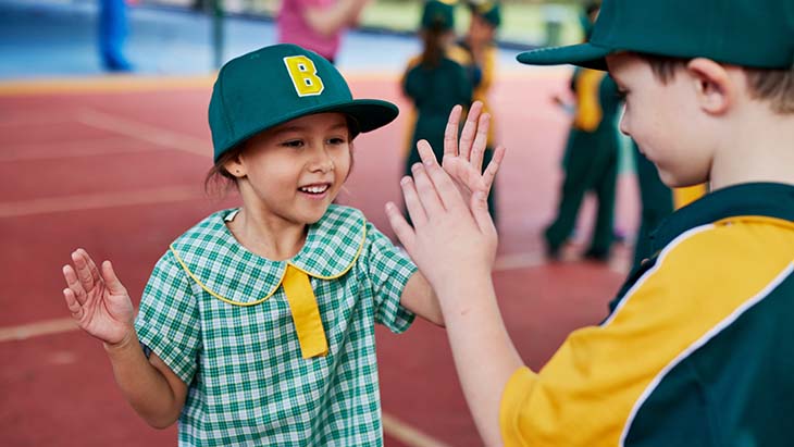 Students playing together in the playground.