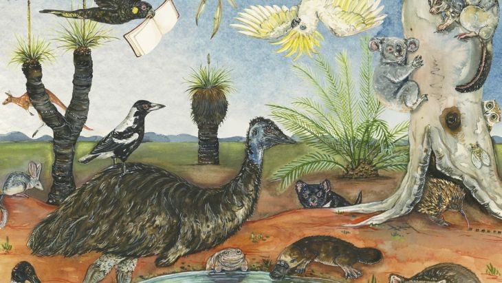 An artwork featuring Australian native wildlife.