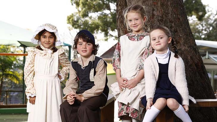 Students in historic costume.