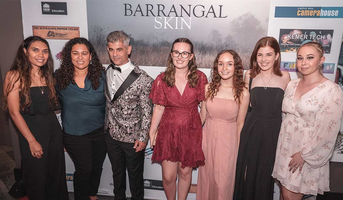 Students and staff at the Barrangal Skin premiere.