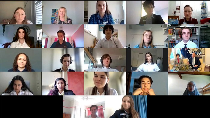 A screenshot of participants in a zoom call