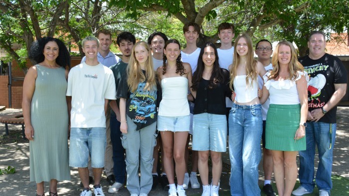 A group of students in front of the camera