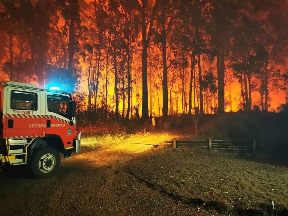A firetruck at a bushfire