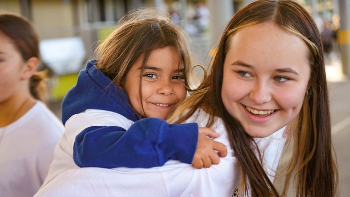 Two young students gathered to celebrate local Aboriginal culture