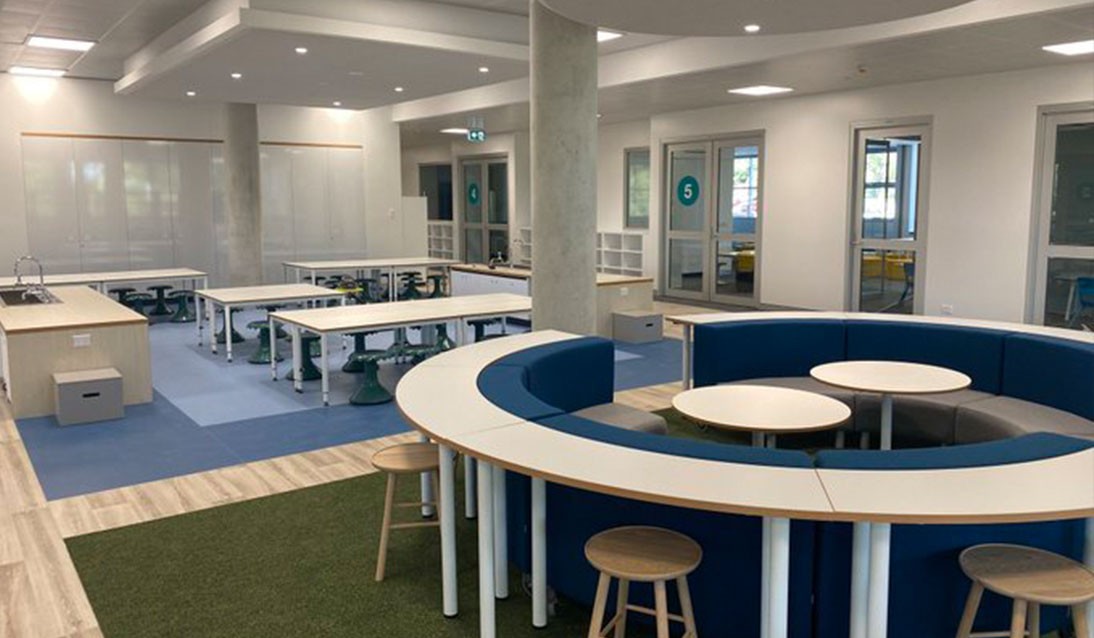An open-plan learning area with a mix of seating options.