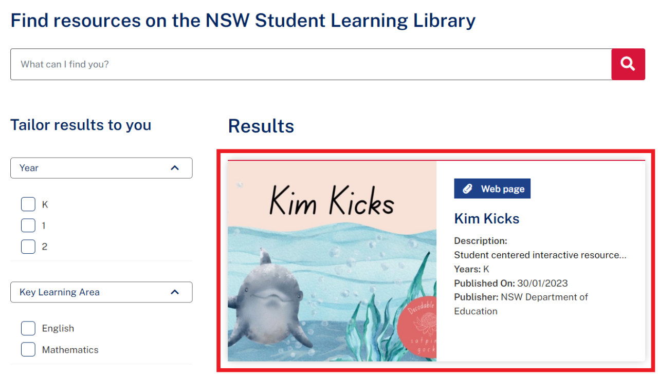 Select a card to open the learning resource