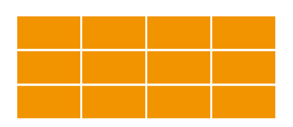12 orange squares arranged in a grid, also known as an array.