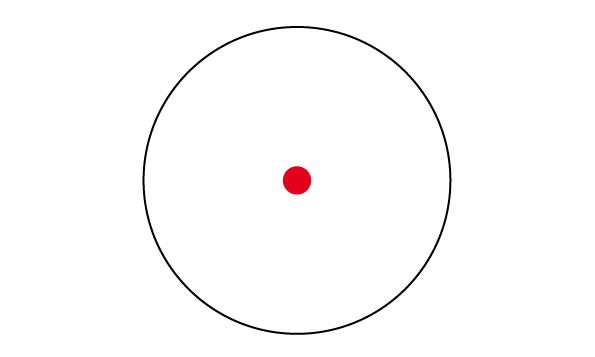 A circle with a red dot  in the centre