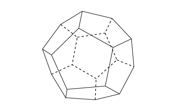 Three dimensional diagram of a dodecahedron