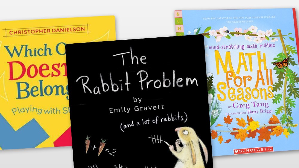 3 books - Which one doesnt belong, The rabbit problem and Math for all season.