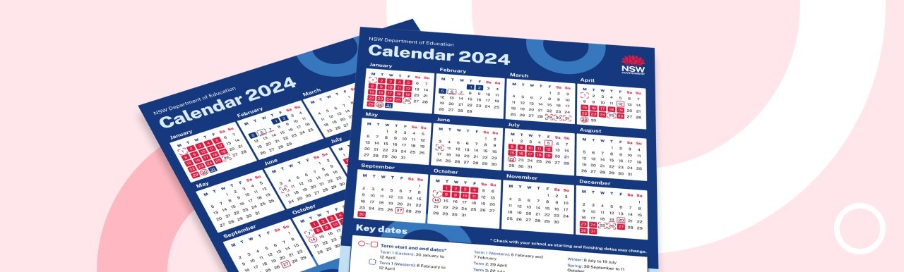 Image of two 2024 NSW school calendars