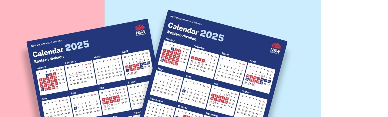 Image of two 2025 NSW school calendars