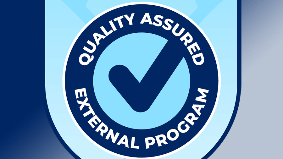 A quality seal graphic indicating a wellbeing program quality assured by the department.