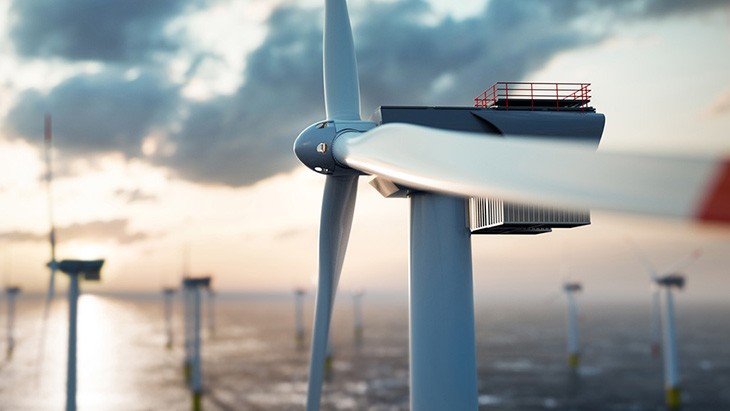 Renewable energy wind farm.