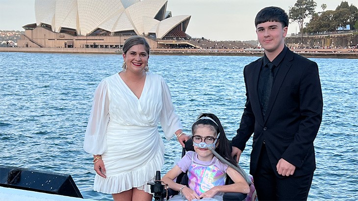 Year 12 student Zachariah Vellacott with his mother and younger sister, Josie-Ellen.