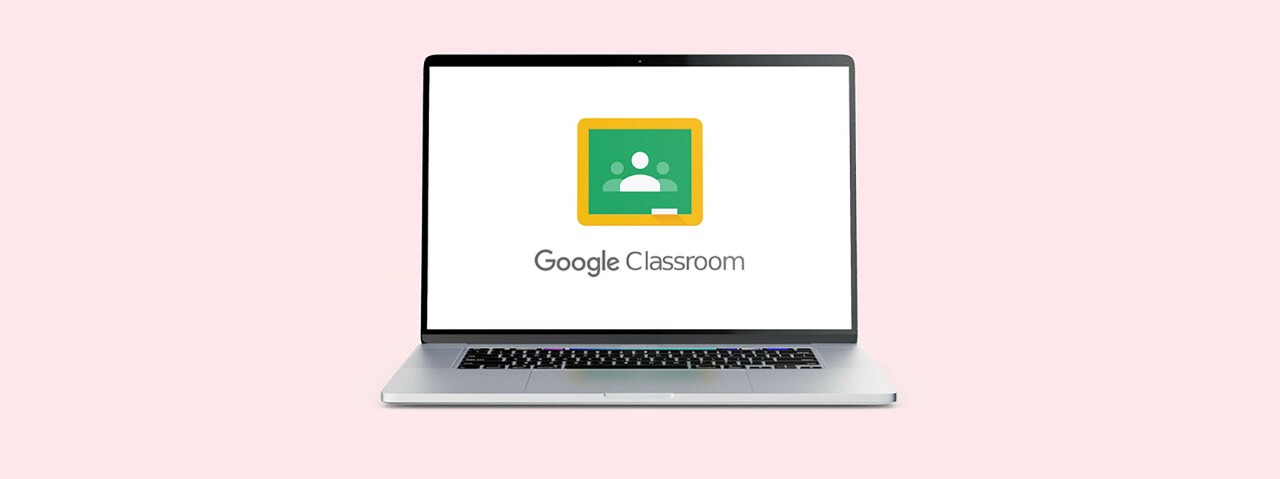 Google classroom open on a laptop