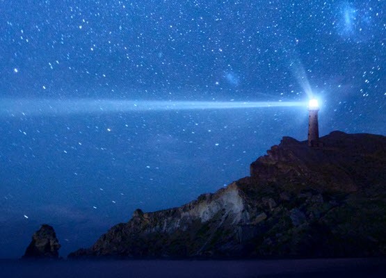 Lighthouse on a clear night
