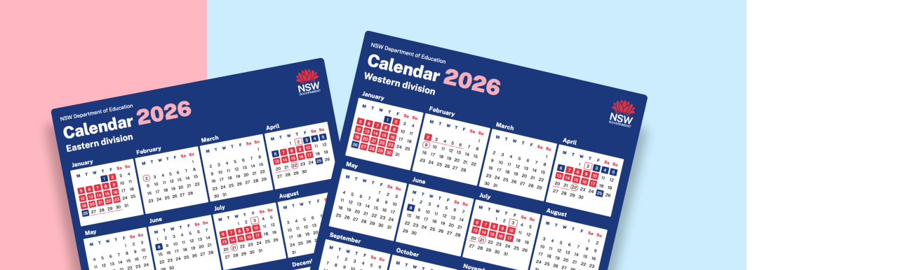 Image of two 2026 NSW school calendars