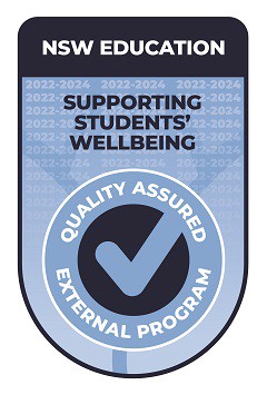 A blue seal symbol indicating a program quality assessed by NSW Education