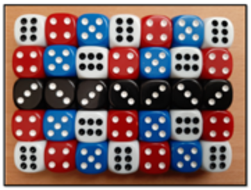An example of a collection of dice