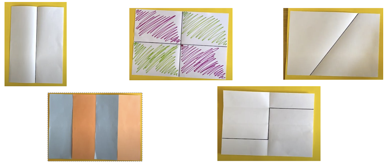 examples of various paper halving