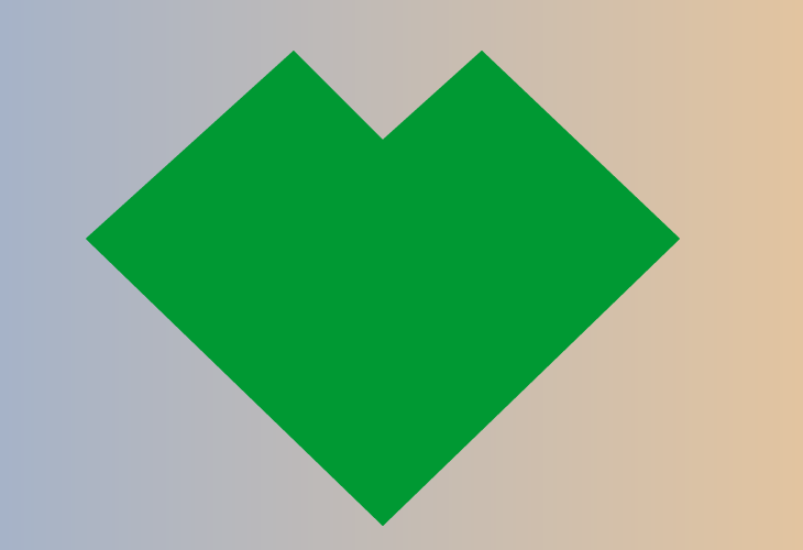 a heart shape made of tangram pieces