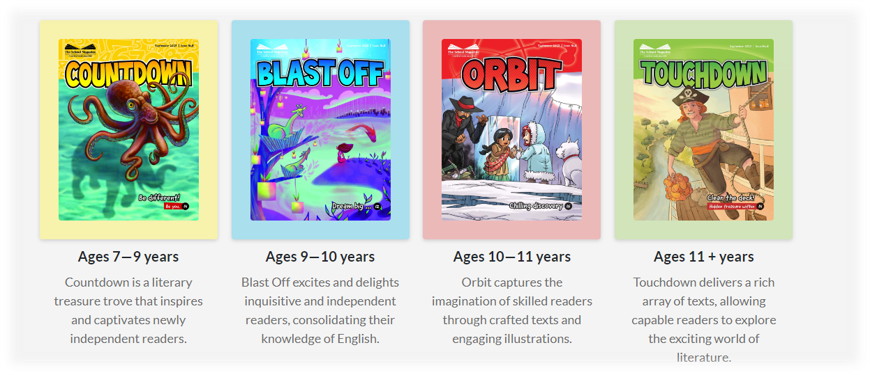 Front covers of four childrens books