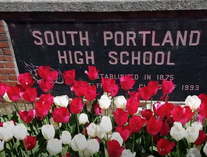 South Portland high school sign