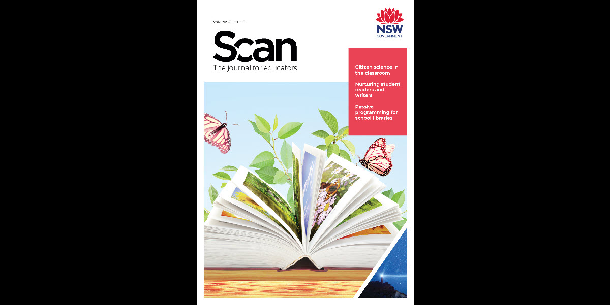 Cover of Scan volume 41, issue 5, which reads: Citizen science in the classroom, Nurturing student readers and writers, Passive programming for school libraries